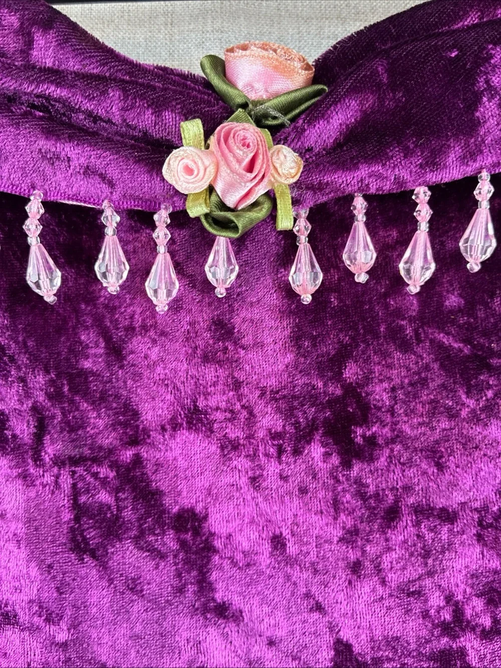 Teetot Purple Crushed Velvet Girls Halloween Costume Fairy Wings Tiara Pink Rose